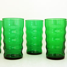 Set of five scarce Anchor Hocking #E3597 tall tumblers.