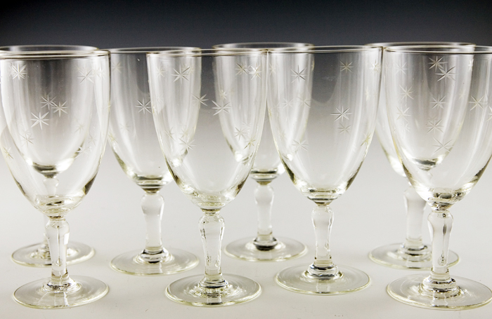 Elegant Depression blown glass with cut stars.