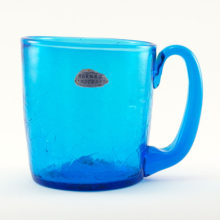 Rarely seen big Blenko mug in crackle glass with original label, circa 1960's.