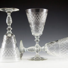 Top quality vintage crystal goblets with intricate stem.