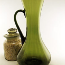 Retro modern big blown glass pitcher exported from Italy during the Italian glass craze of the mid 20th-century.