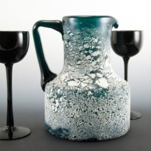 Full-size Scavo art glass beverage pitcher hand-blown by a master of the craft.