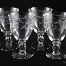 A beautiful set of water goblets made with quality crystal.