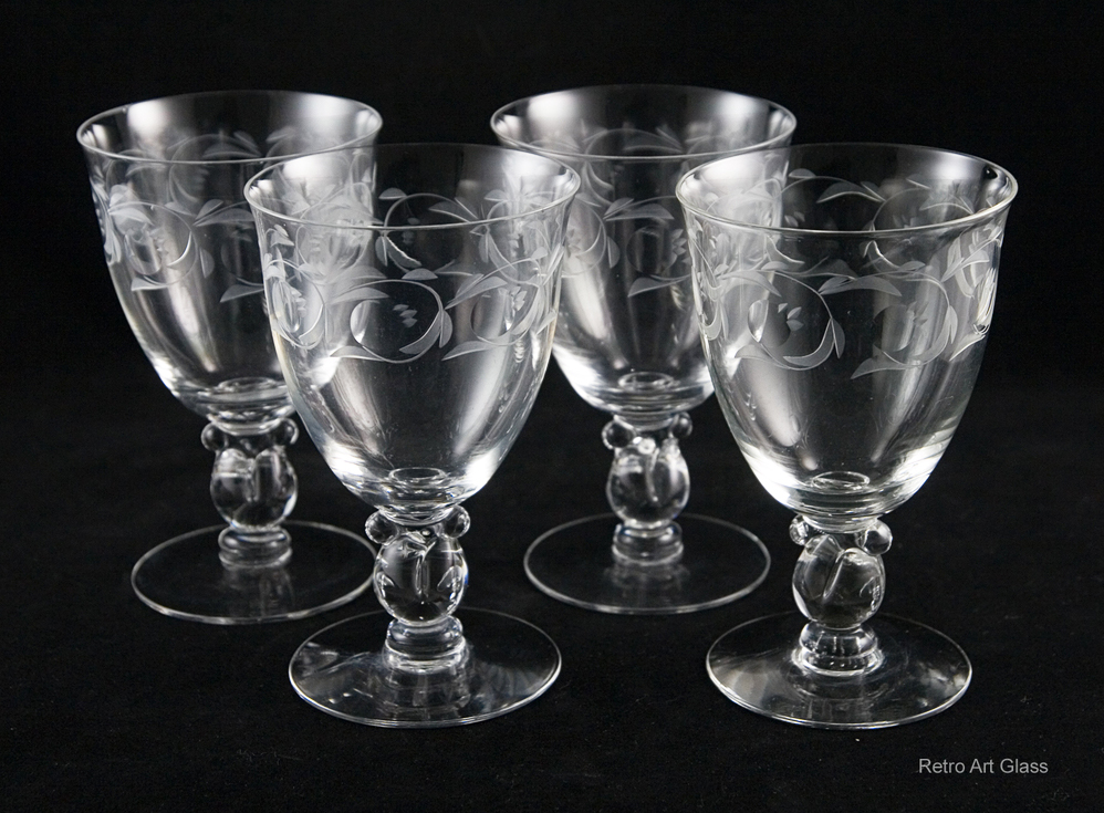 Heisey Lariat Moonglow Crystal Water Goblets