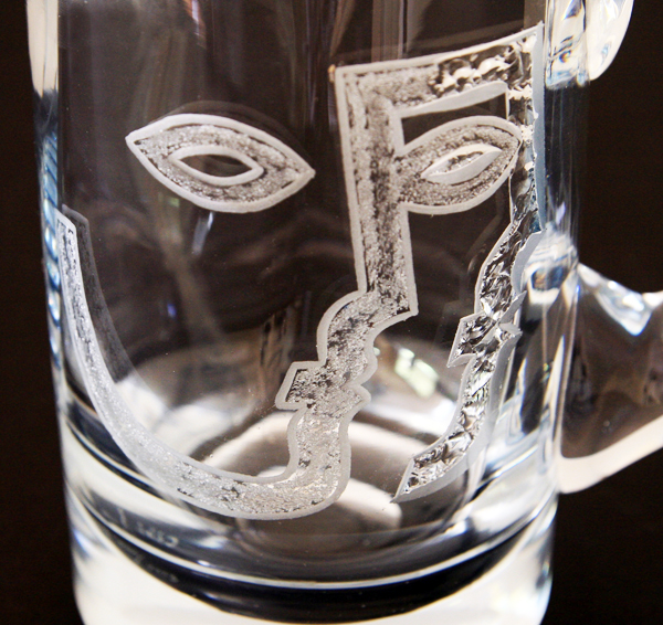 Swedish Blue Crystal Beer Mug Marquis of Queensberry Signed