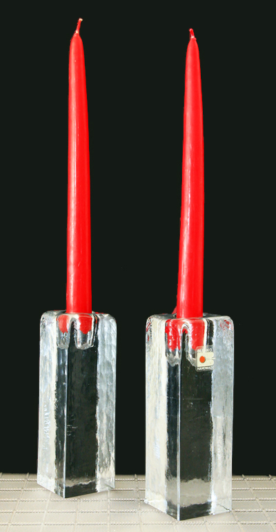 Perfect for the candle lit bathtub, heavy blocks of glass won't tip over easily. Colorless glass accents any decor scheme and holiday or party tables.