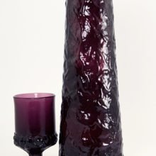 Retro vintage glass vase tower stands 12" tall, weighs 2½ lbs. This is a heavy, thick-walled vase.