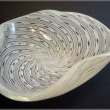 A beautiful vintage Italian Zanfirico Trefoil shaped bowl. Circa 1950s.