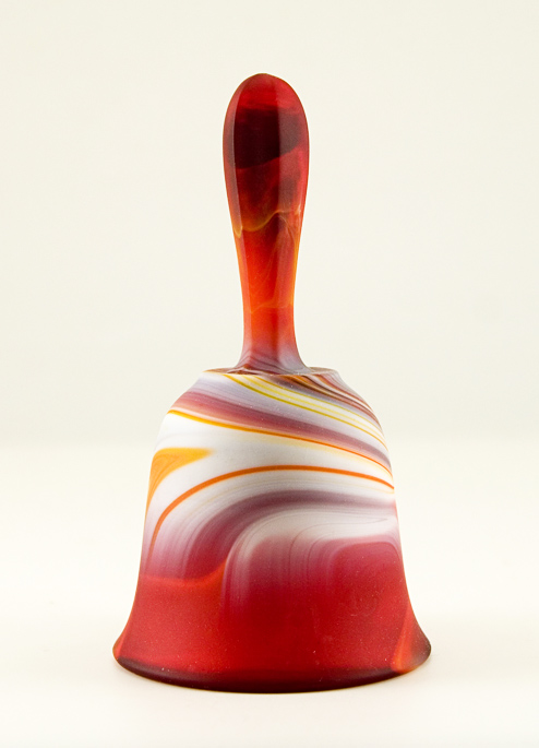 he 'slag' glass has a satin matte finish that is soft to touch. Ruby, orange and cream colors marbleized for a stunning effect.
