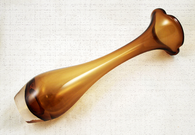 Tall Hand-Blown Swedish Modern Trumpet Vase from Sweden