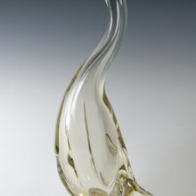 Hand-formed massive Murano art glass goose figurine stands just under 20" tall and weighs 13 lbs.
