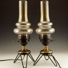 Atomic Era Tripod Foot Electric Lantern Set.