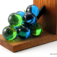 Mid-Century Retro Lucite Grapes on Bookends