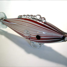 Lovely old Venetian cased hollow glass fish.