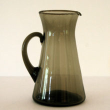 Handmade mid-century Swedish modern smoke black pitcher.