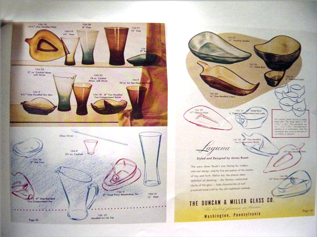The 1950's advertisement below reads: "This ware shows Rosati's nice feeling for modern informal design, and his fine perception of the niceties of line and form. Notice too, the precise clean definition of detailing...the flawless undistorted clarity...both characteristic of well practiced hand craft by the old traditional methods".