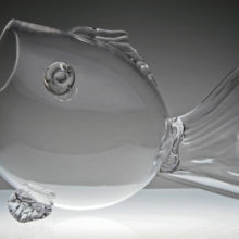 Hand-blown crystal goldfish bowl...for real fish, or flowers or candy.