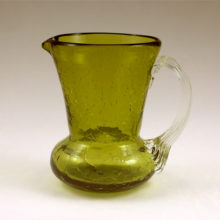 Vintage crackle glass mini pitcher creamer by Pilgrim Art Glass.
