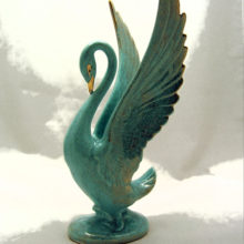 Pottery swan figurine circa 1950's or earlier.