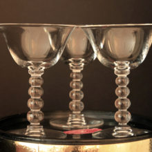 This lovely set of Candlewick wine stems at a touch of elegance to a table set for two.