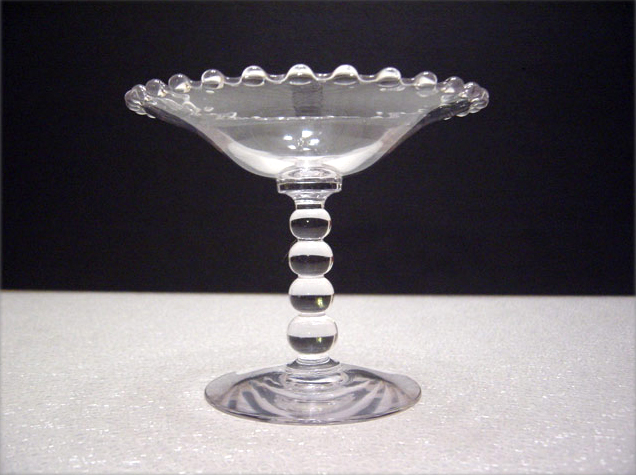 Elegant Imperial Crystal Flared 4 Ball Stemmed Tall Candlewick Tazza.