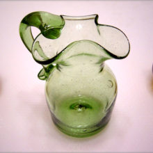 Green Seeded Milk Jug made by Jamestown Glasshouse of 1608 in Jamestown, Virginia in the mid 1950's.