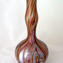 Victorian art glass vase with Chalcedony decor, also called 'calcedonio' or 'stone glass. This style of glass decor came from the ancient glass secrets re-discovered by Italian glass makers in the Middle Ages.
