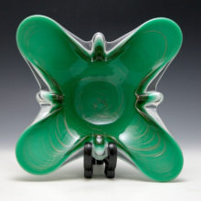 Triple cased 1950's art glass multi-use decorative bowl designed by Fratelli Toso, Italy. Made by Fratelli Toso in 1950's Italy. 