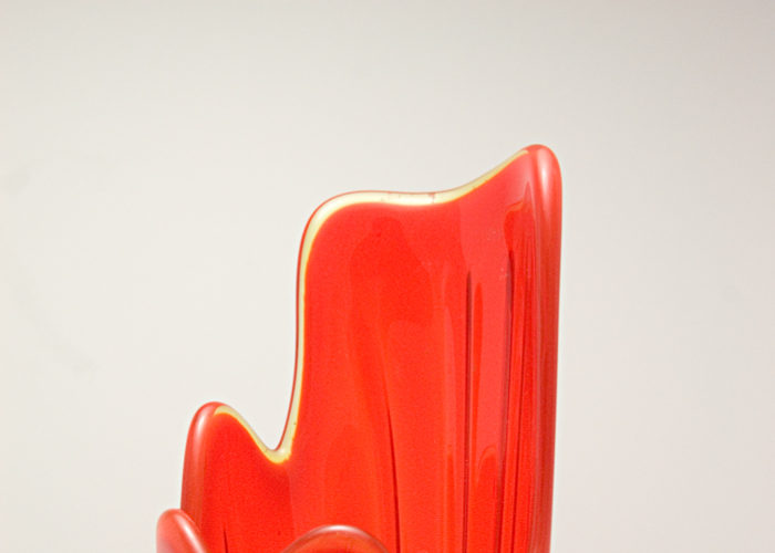 Retro Glass Floor Vase in Persimmon 1960 – 1970