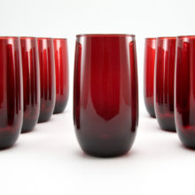 Royal Ruby tumblers circa 1938 to 1967.