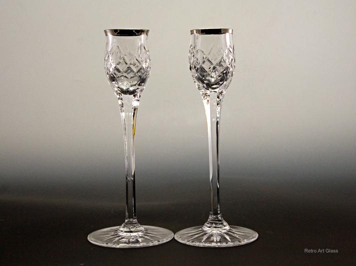 Wedgwood Crystal Candle Holders Platinum Band