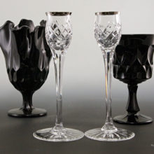 Signed Wedgwood crystal candle stick holder set. Quality and elegance for your table.