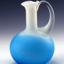 Unique, probably antique, art glass ewer stands 5.25 " tall. Perfect size for your special potions.