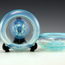 Fostoria Seascape Set of Mid-20th Century Modern Candle Bowls
