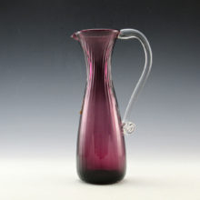 This vintage amethyst ewer is in excellent condition with its original maker label. Made by Pilgrim Art Glass in the Mid-20th Century.