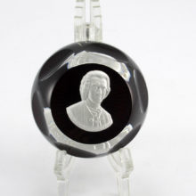 Baccarat Paperweight Cameo Jean Jacques Rousseau Ruby Base