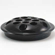 Large antique Black Amethyst glass flower frog was made in the 1920's to 1930's for assistance in flower arranging. It's color is called Black Amethyst.
