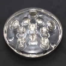 Antique Flower Frog Rimmed 11 Hole with Feet