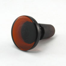 Brown glass stopper, color also known as 'Root Beer', for bottles, jugs, apothecary, or small decanters. Hand-made stopper measures 2 3/8"" long.