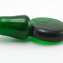 This big mid-century modern vintage decanter stopper in emerald green was made for the fabulously large decanters so popular back in the day they were produced, and still so very popular today