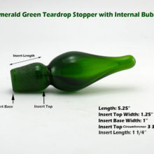Use these measurements to determines if this green glass teardrop stopper will fit your decanter or bottle.