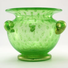 Who is Bruno? We're not sure yet, but believe he may be Bruno Poggi of Gambaro & Poggi. This signed Murano glass vase definitely has their style, but we have never seen a Gambaro & Poggi glass object signed simply 'Bruno'.