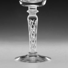 Beautifully done air twist, see stem image closeup. The glass artist inserted the air bubbles into the glass, then elongated and twisted the bubbles.
