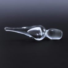 Scandinavian Glass Stopper Ice Blue Teardrop Internal Bubble