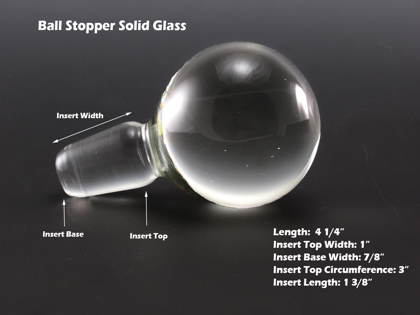 Use these measurements to determine if the crystal ball stopper will fit your bottle or jug.