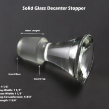 Use these measurements to determine if this solid glass bell stopper will fit your decanter or jug.