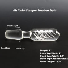 Use these measurements to determine if this air twist stopper will fit your decanter, jug or bottle.