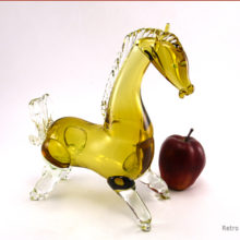 Vintage Italian glass pony. Circa 1960's to 1970's. Maker unknown, but certainly from one of the great glass houses of Murano, Italy.