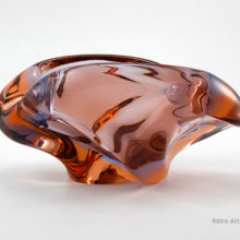 Beautiful mid-century modern art glass sculpture by Zelezny Brod Glassworks, located in the former Czechoslovakia in the 1960's.