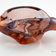 Borske Sklo Czech art glass freeform bowl.